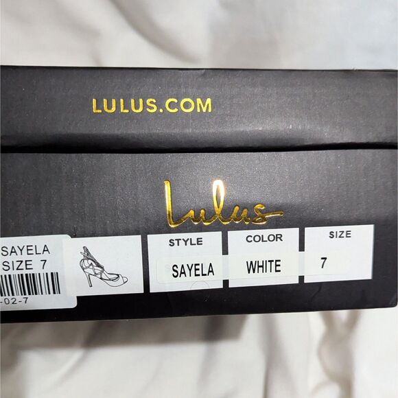 Lulus Wedding Dress Sayela White Lace-Up High Heels Open Toe Pumps 7 Sandals - Picture 9 of 10